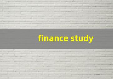 finance study